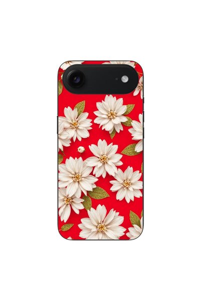 OEM Θήκη συμβατή με Apple iPhone Air, από σιλικόνη gel TPU, με λευκά λουλούδι...