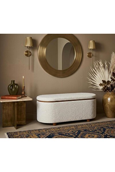 Icon Boucle Storage Bench White