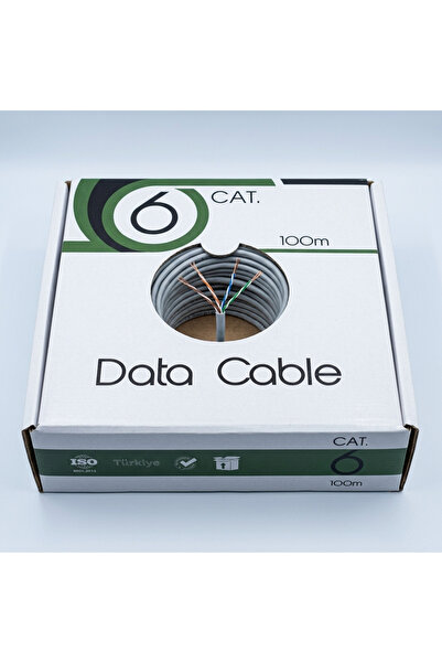 VOREX CAT6 U/UTP Ağ Kablosu 100 Metre 24 AWG 1000 Mbps Gigabit Ethernet Metre Baskılı Network Kablo
