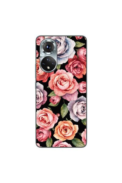 OEM Husa compatibila cu Honor 50 Silicon Gel Tpu Model Colorfull Roses Pattern