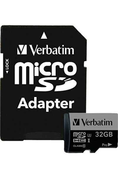 Verbatim Pro microSDHC 32GB U3 UHS-I 90MB/s Κάρτα Μνήμης με Αντάπτορα