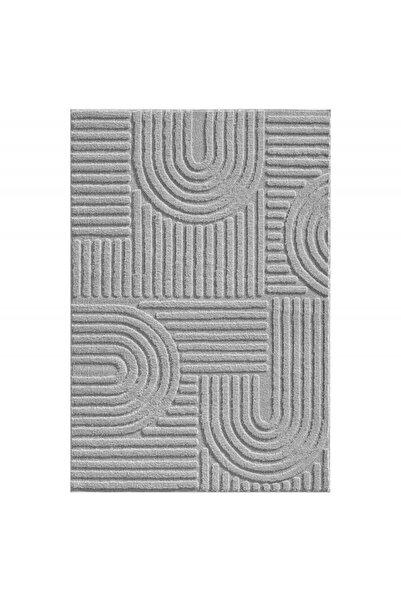 AYYILDIZ Covor modern, Artă 3D, 120 x 170 cm, Argintiu, Polipropilenă, Standa...