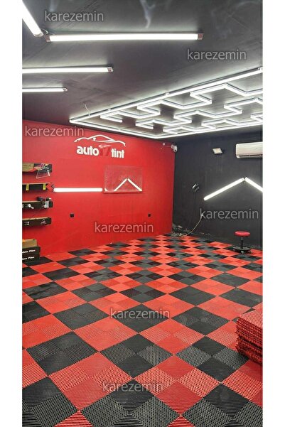 Kırmızı Plastik Yer Karosu | Oto Yıkama ve Detailing Zemin Karosu 40x40 15mm 10 ADET
