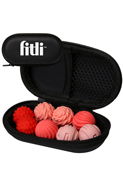 Fitli Set de 8 bile magnetice senzoriale, antistres, cu texturi variate, roz