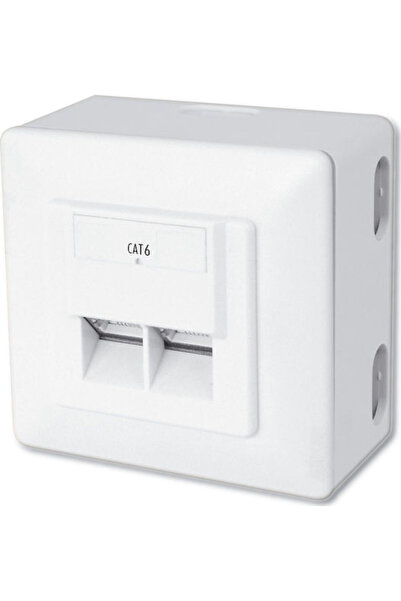 Digitus Διπλή Εξωτερική Πρίζα RJ45 Τύπου Cat6 σε Λευκό Χρώμα DN-9006-N