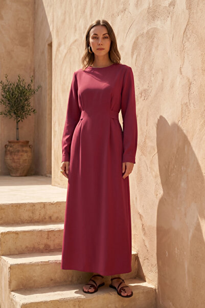 Nuss Belted Linen Dress 2048 Plum