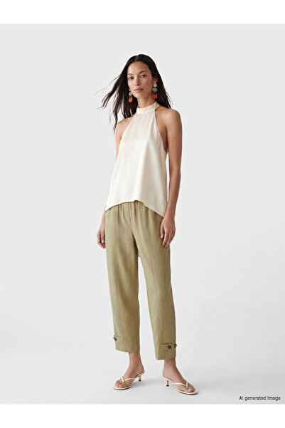 LC Waikiki Brown Elastic Waist Modal Blend Women's Trousers