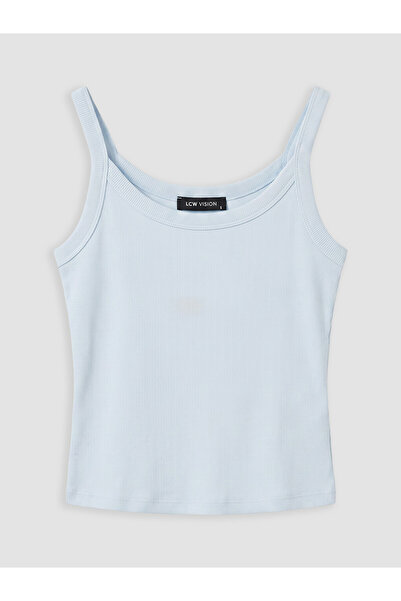 LC Waikiki Blue U-Neck Camisole Women's Undershirt