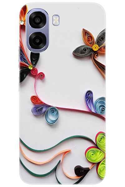 Ceppare Oppo A6X / A6T / A6T 5G Uyumlu Kılıf Desen Baskılı Silikon Çiçek Dese...