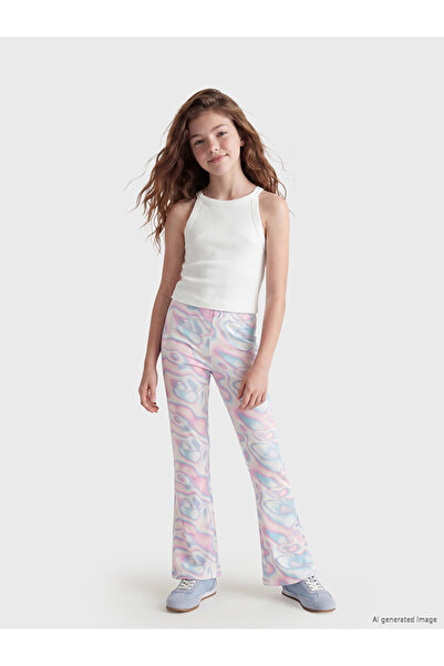 LC Waikiki Esvab • Modern & Distinctive Batik Embroidered Girls' Spanish Flar...