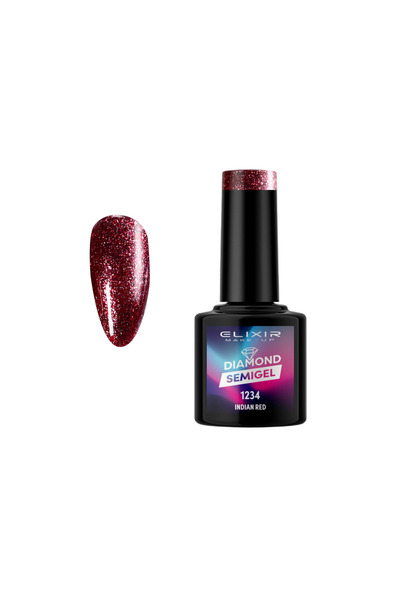 Elixir DIAMOND SEMI GEL (ΗΜΙΜΟΝΙΜΟ BΕΡΝΙΚΙ) - 1234 (INDIAN Red) 8ML