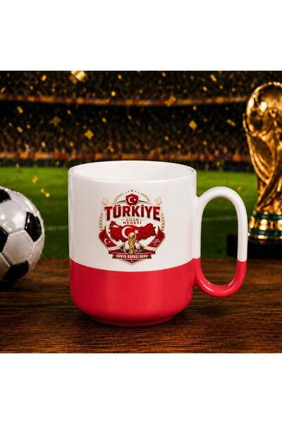 Bk Gift كأس أحمر مبهج بتصميم كأس العالم لكرة القدم بتصميم مشجعي تركيا - روح ف...