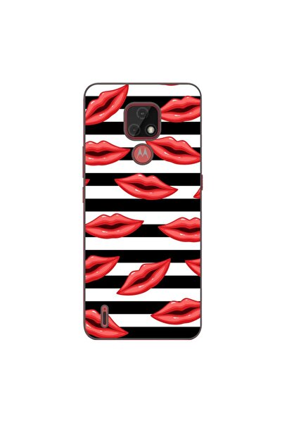 OEM Husa compatibila cu Motorola Moto E7 Silicon Gel Tpu Model Striped Kisses