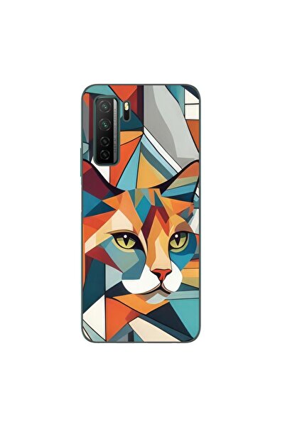 OEM Θήκη συμβατή με Huawei P40 Lite 5G Σιλικόνης Gel TPU με σχέδιο Κυβικής Γάτας