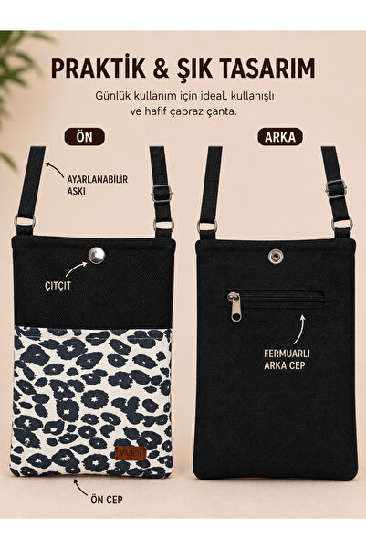 AKSESUARSEPETİ Handmade Pocket, Adjustable Strap, Phone Bag