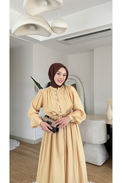 NİLNUR MODA New Season Marbella Dress with Button Detail