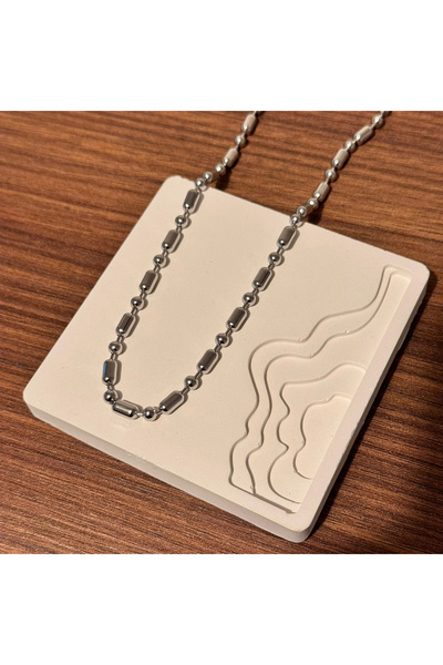 TURKAFONE Silver Thick Chain Necklace