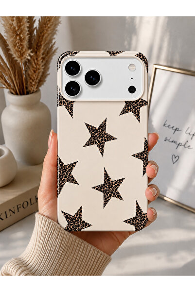 OVADA İphone 17 Pro Max Uyumlu Leopar Yıldızlı Telefon Kılıfı