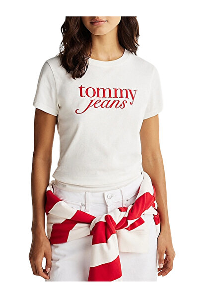 Tommy Hilfiger Γυναικείο T-shirt Λευκό Tommy Jeans DW0DW19447-YBL