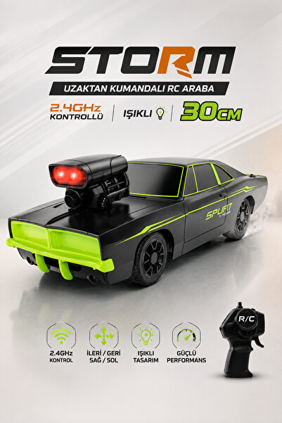 YILDIRIM OYUNCAK Uzaktan Kumandalı Işıklı Yüksek Hızlı RC Spor Araba 30cm – 2...