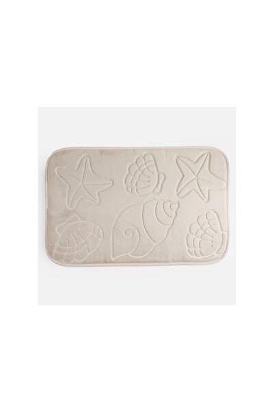 OEMN Beige Bath Mat with Shells in Relief 60 x 40 cm