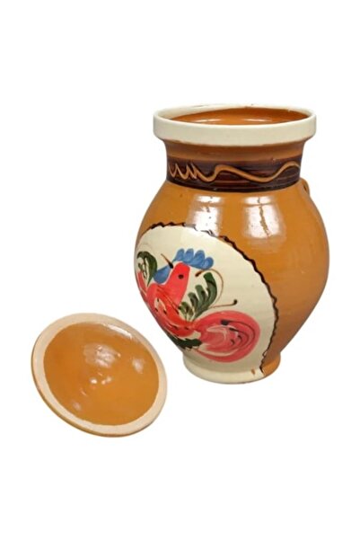 OEM Clay Jug with Lid, Hand-Painted, 2 L