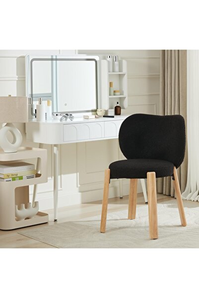 Garvee Modern and Elegant Vanity Chair - Heart-Shaped Backrest - Upholstered ...