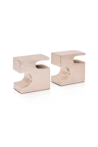 Midas Furniture METAL BOOKENDS 12X8X12 CM SILVER