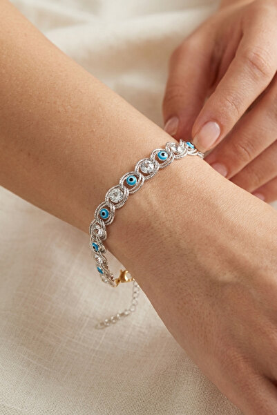 PETEK AKSESUAR Crystal Nazar Elegant Chain Bracelet