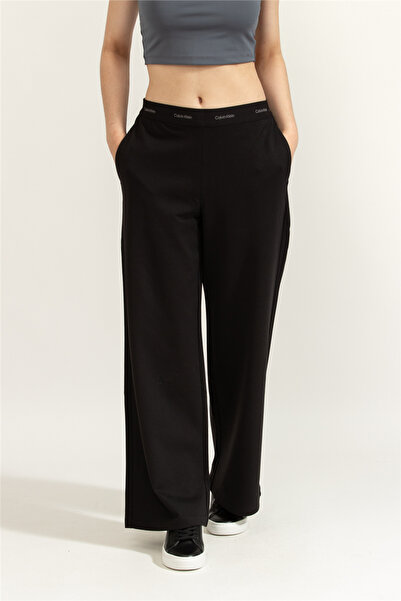 Calvin Klein Ponte Logo Wb Trouser Women's Black Fabric Trousers