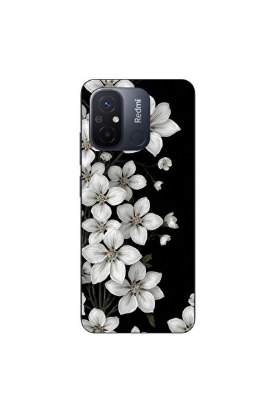 OEM Θήκη συμβατή με Xiaomi Redmi 12C Σιλικόνης Gel TPU Μοντέλο Λευκά Λουλούδια