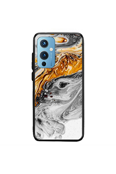 Other Oneplus 9 5G Marble gray Patern Black Glossy Θήκη