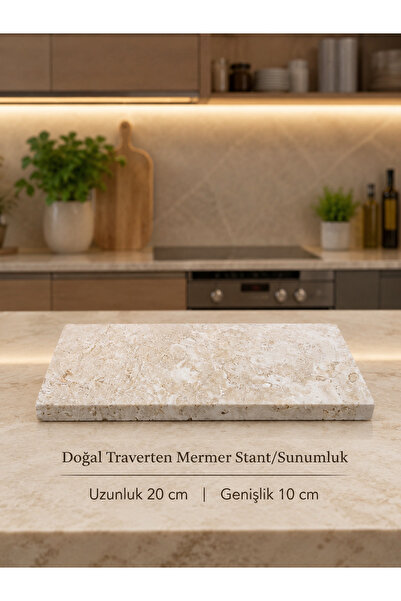 Hilamingo Home Traverten Mermer Stant ,Sunumluk 10×20 cm