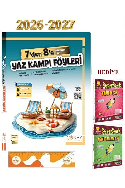 Günay Yayınları 7. Sınıf 7'den 8'e Geçenler İçin Yaz Tatili Föyleri ve Süpers...