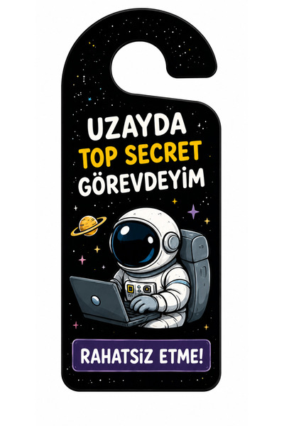kids town 6'lı Komik Kapı Askısı Seti – MDF UV Baskılı Kapı Uyarı Levhası, Ço...