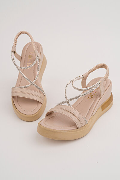 Madam Tarz Bln-312 Filled Sole Stone Sandals