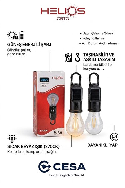 cesaa elektirik cesa Taşınabilir Solar Usb Şarjlı Led Ampül Outdoor Kamp Bahç...