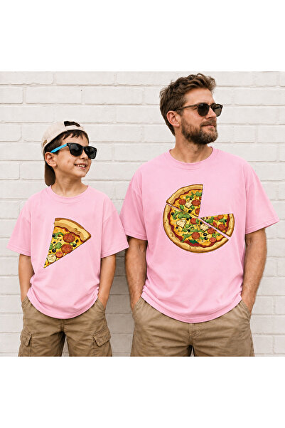 VODEXA Tricou supradimensionat pentru băieți și fete, cu imprimeu CUT PIZZA (...
