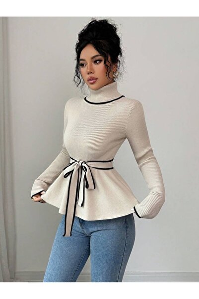 Iuliashop Knitted Anna Beige Sweater - M