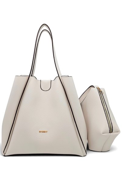 Evident White, Soft Textured, Casual, Puppy-Style, Large Volume, Shopper, Women's Shoulder Bag
