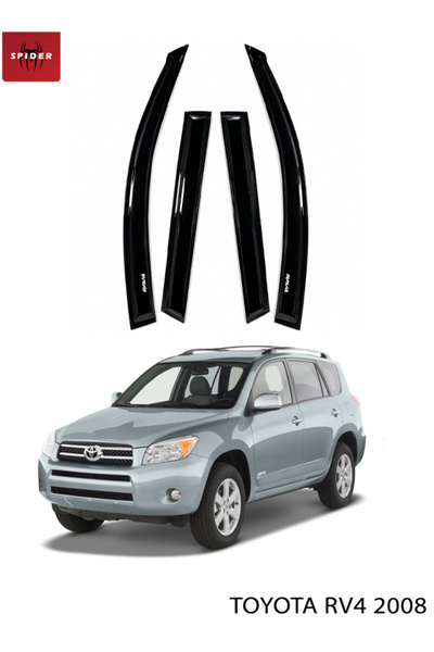 Spider Toyota RAV4 2006-2012 Window Visors Rain Guards Sun Deflectors Smoke T...