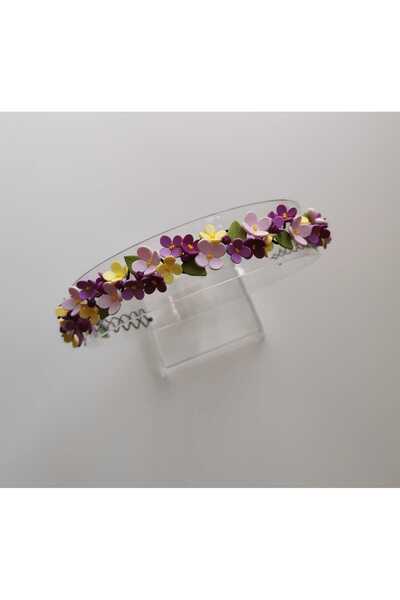 Luiza Flower Concept Coroniță handmade pentru fetițe cu flori în nuanțe de mo...
