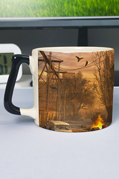 ZipZap Stalker Printed Ceramic Luxury Mug (1 Piece) Special Black Handle Wave...