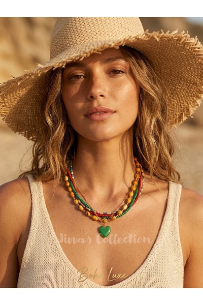 Jivva's Collection مجموعة السلسلة البوهيمية. قلادة بتصميم فريد متعدد الاستخدا...