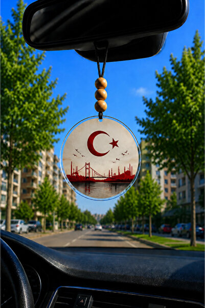 Vera Türk Bayrağı ve İstanbul Modelli Dikiz Aynası Süsü Araba Süsü