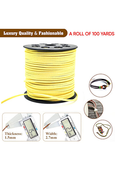 Generic Suede Cord, 2.6mm 100 Yard Faux Leather String for Jewelry Bracelet Necklace Making Beading Thread DIY Crafts