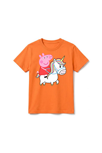 URBANTRENDSTORE Unisex dečija biciklistička majica sa temom Peppa Pig, okrugl...