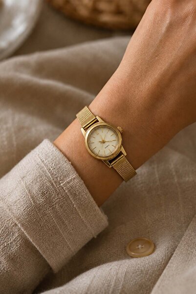 İnogge Riccos Gold Minimal Straw Cord Women's Wristwatch – Premium Women's Wa...