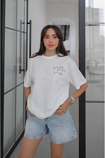 Havoş Tricou Ecru cu imprimeu You Are