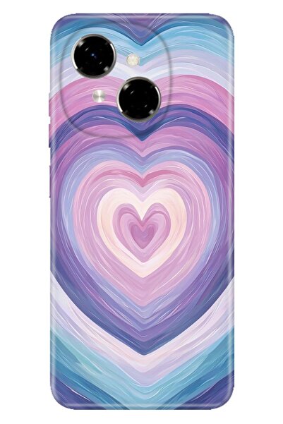 TECNO Spark Go 1 Kılıf Purple Love Temalı Desenli Darbe Emici Silikon